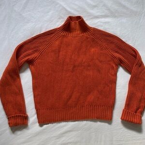 Nautica Jeans Ribbed Orange Turtleneck